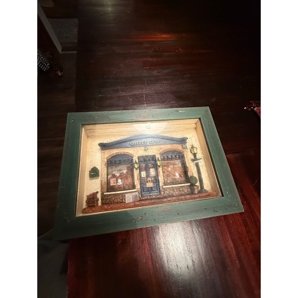 Arister Gifts Coffee Shop 3D Shadow Box Wall Art Vintage Decor -880304
